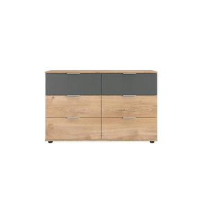 Carryhome KOMODA, barvy grafitu, barvy dubu, 130/83/41 cm obraz