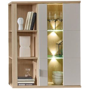 Stylife ZÁVĚSNÁ VITRÍNA, barvy dubu, kašmírová, 80/101/38 cm obraz