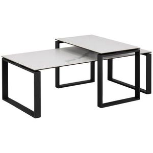 MID.YOU SADA KONFERENČNÍCH STOLKŮ, černá, bílá, kov, sklo, 115/55/45 cm obraz