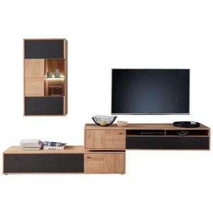 MID.YOU OBÝVACÍ STĚNA, antracitová, dub bianco obraz