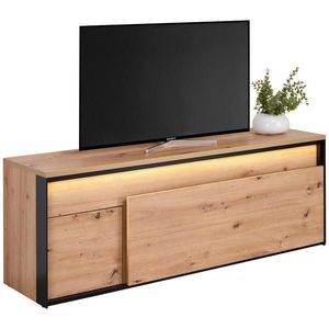 Hom`in KOMODA POD TELEVIZI, černá, dub artisan, 155/55/41 cm obraz