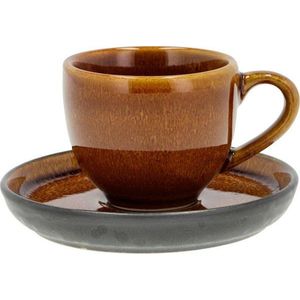Jantarový keramický šálek na espresso 70 ml Black/Amber – Bitz obraz