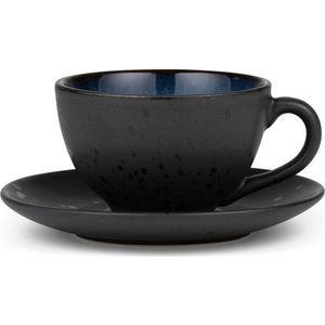 Černý/modrý keramický šálek na cappuccino 240 ml Dark Blue/Black – Bitz obraz