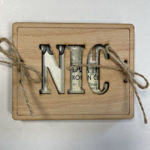 Dřevěné přání k narozeninám obraz