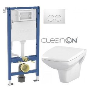 GEBERIT DuofixBasic s bílým tlačítkem DELTA21 + WC CERSANIT CLEANON CARINA + SEDÁTKO 458.103.00.1 21BI CA1 obraz