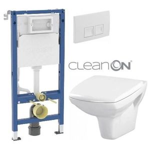 GEBERIT DuofixBasic s bílým tlačítkem DELTA50 + WC CERSANIT CLEANON CARINA + SEDÁTKO 458.103.00.2 50BI CA1 obraz