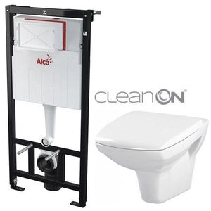 ALCA Sádromodul předstěnový instalační systém bez tlačítka + WC CERSANIT CLEANON CARINA + SEDÁTKO AM101/1120 X CA1 obraz