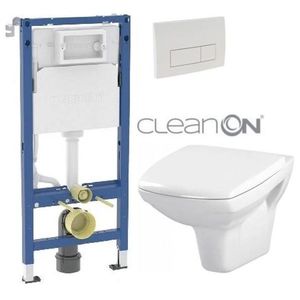 GEBERIT DuofixBasic s bílým tlačítkem DELTA51 + WC CERSANIT CLEANON CARINA + SEDÁTKO 458.103.00.2 51BI CA1 obraz