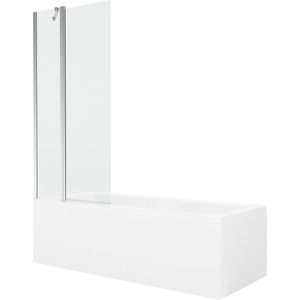 MEXEN/S Cubik obdélníková vana 170 x 70 cm s panelem + vanová zástěna 80, transparent, chrom 550317070X9408110100 obraz
