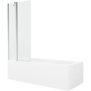 MEXEN/S Vega obdélníková vana 180 x 80 cm s panelem + vanová zástěna 80, transparent, chrom 550118080X9408110100 obraz