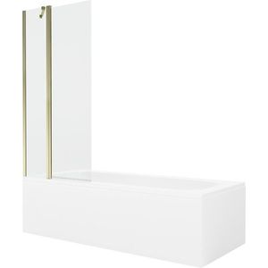 MEXEN/S Vega obdélníková vana 180 x 80 cm s panelem + vanová zástěna 80, transparent, zlatá 550118080X9408115000 obraz