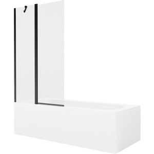 MEXEN/S Vega obdélníková vana 180 x 80 cm s panelem + vanová zástěna 100, transparent, černá 550118080X9410117000 obraz