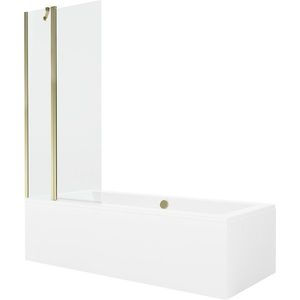 MEXEN/S Cube obdélníková vana 180 x 80 cm s panelem + vanová zástěna 80, transparent, złot 550518080X9408115000 obraz