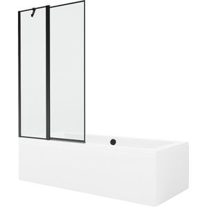 MEXEN/S Cube obdélníková vana 180 x 80 cm s panelem+ vanová zástěna 100, černá vzor 550518080X9410117070 obraz