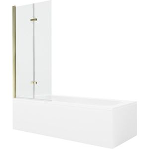 MEXEN/S Vega obdélníková vana 180 x 80 cm s panelem + vanová zástěna 80, transparent, zlatá 550118080X9208025000 obraz