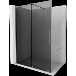 MEXEN/S Velar Sprchová zástěna posuvná Walk-in 140 x 200, grafit 8 mm, grafit metal 871-140-000-43-95 obraz
