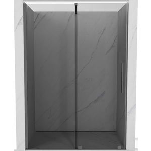 MEXEN/S Velar posuvné sprchové dveře 130, grafit, grafit metal 871-130-000-41-95 obraz