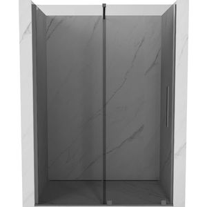 MEXEN/S Velar posuvné sprchové dveře 160, grafit, grafit metal 871-160-000-41-95 obraz