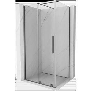 MEXEN/S Velar sprchový kout, posuvné dveře 90 x 100, transparent, grafit metal 871-090-100-01-95 obraz