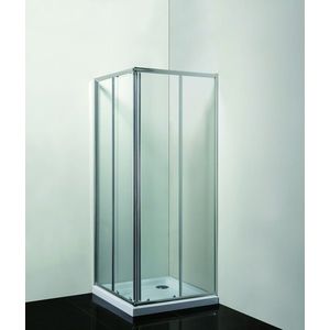 OLSEN SPA VÝHODNÝ SET ČTVEREC SMART RANDA s vaničkou Barva rámu Chrom/Leštěný hliník (ALU), Materiál Hliník, Rozměr A 90, Rozměr B 90, Rozměr C 190, Směr zavírání Univerzální Levé / Pravé, Výplň Čiré bezpečnostní sklo 4 / 6 mm OLCTVER90CC1 obraz