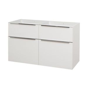 Mereo Mailo, koupelnová skříňka 121 cm, bílá, chrom madlo CN513S obraz