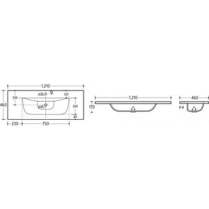COMAD Nábytkové umyvadlo SKY 120cm 5907611652275 obraz