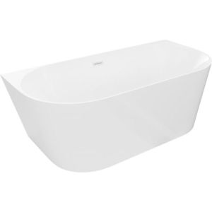 MEXEN/S Oval Slim volně stojící vana nástěnná 170 x 80, bílá, sifon a přepad bílá 52661708000-20 obraz