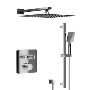 SAPHO SMART SELECT podomítkový sprchový set s termostatickou baterií, 2 výstupy, posuvný držák sprchy, chrom RP042-02 obraz