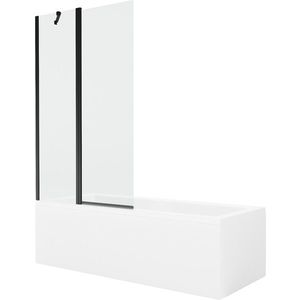 MEXEN/S Cubik obdélníková vana 150 x 70 cm s panelem + vanová zástěna 100, transparent, černá 550315070X9410117000 obraz