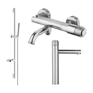 MEXEN/S Diamond DS70 Set umyvadlové a vanové baterie s příslušenstvím, chrom 71513DS70-00 obraz