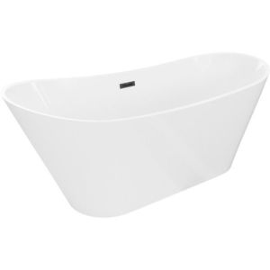 MEXEN/S Dora volně stojící vana 150 x 75, bílá, sifon a přepad černá 52071507500-70 obraz