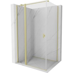 MEXEN/S Mist T sprchový kout dveře křídlové 120 x 100, transparent, zlato kartáčovaná 8A4T-120-100-55-00 obraz