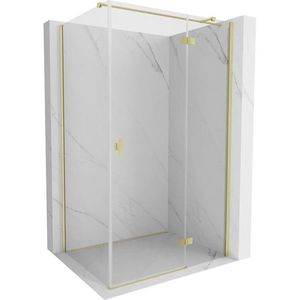 MEXEN/S Mist H T sprchový kout dveře křídlové pravá 100 x 80, transparent, zlato kartáčovaná 8A5T-100-080-55-00-P obraz