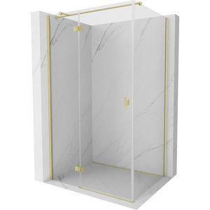 MEXEN/S Mist H T sprchový kout dveře křídlové levá 100 x 95, transparent, zlato kartáčovaná 8A5T-100-095-55-00-L obraz