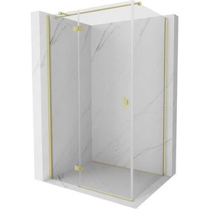MEXEN/S Mist H T sprchový kout dveře křídlové levá 115 x 95, transparent, zlato kartáčovaná 8A5T-115-095-55-00-L obraz
