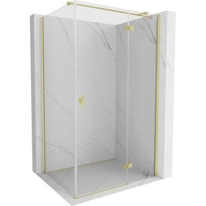 MEXEN/S Mist H T sprchový kout dveře křídlové pravá 115 x 100, transparent, zlato kartáčovaná 8A5T-115-100-55-00-P obraz