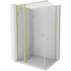 MEXEN/S Mist T sprchový kout dveře křídlové 100 x 80, transparent, zlato kartáčovaná 8A4T-100-080-55-00 obraz