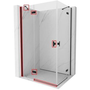 MEXEN MIST montážní sada pro 8A5, černá, levá 8A5-70-L obraz