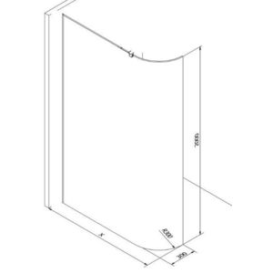 MEXEN KIOTO walk-in 90x200 cm 8mm, transparent samostatné sklo zaoblené 800-090-000-00-06 obraz