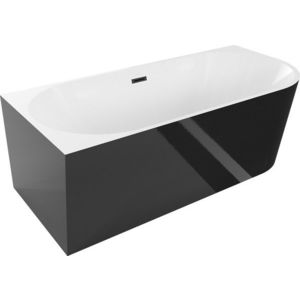 MEXEN Mia volněstojící vana levá 150 x 75, bílá/černá bez krytky přepadu a zátky 52691507575L-SS obraz