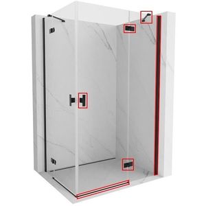 MEXEN MIST montážní sada pro 8A5, černá, pravá 8A5-70-P obraz