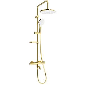 MEXEN/S KX05 vanový sloup s termostatickou baterií, zlato/bílá 779000591-50 obraz