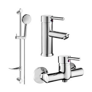 MEXEN/S Lua DF75 Set umyvadlové a sprchové baterie s příslušenstvím, chrom 72804DF75-00 obraz