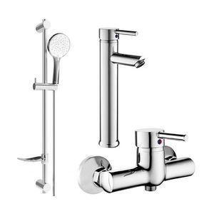 MEXEN/S Lua DF74 Set umyvadlové a sprchové baterie s příslušenstvím, chrom 72814DF74-00 obraz