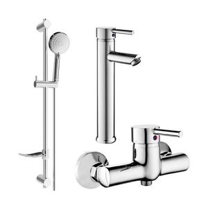 MEXEN/S Lua DF75 Set umyvadlové a sprchové baterie s příslušenstvím, chrom 72814DF75-00 obraz