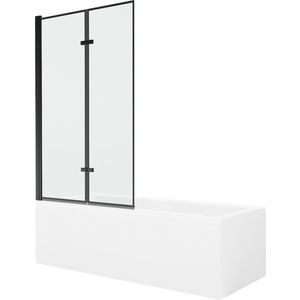 MEXEN/S Cubik obdélníková vana 160 x 70 cm s panelem + vanová zástěna 100, černá vzor 550316070X9210027070 obraz