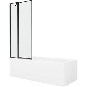 MEXEN/S Cubik obdélníková vana 160 x 70 cm s panelem + vanová zástěna 80, černá vzor 550316070X9408117070 obraz