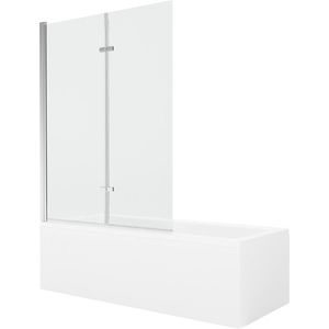 MEXEN/S Cubik obdélníková vana 170 x 70 cm s panelem + vanová zástěna 120, transparent, chrom 550317070X9212020100 obraz