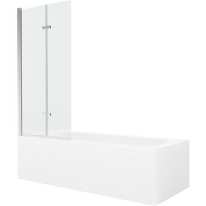 MEXEN/S Vega obdélníková vana 180 x 80 cm s panelem + vanová zástěna 80, transparent, chrom 550118080X9208020100 obraz