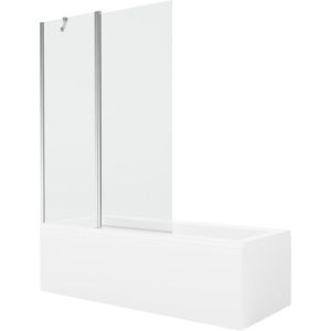 MEXEN/S Cubik obdélníková vana 170 x 70 cm s panelem + vanová zástěna 120, transparent, chrom 550317070X9412110100 obraz